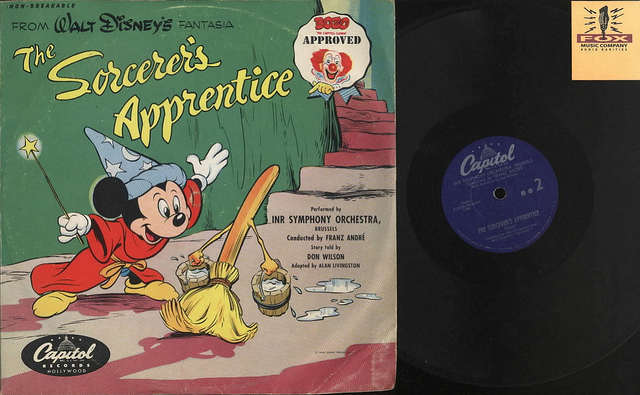 Walt Disney's Fantasia "The Sorcerer's Apprentice" Capitol Records 7-50241 Walt Disney 78's Bozo Approved