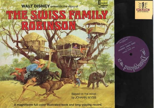 Walt Disney Presents "The Swiss Family Robinson" Disneyland Records Storyteller ST-3977 12" LP Vinyl Record (1968) Gatefold Cover w/ Illustrated Book