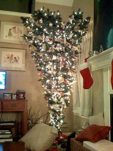 In some traditions, the tree is always arranged upside down. A change in choice of Christmas music can be just as refreshing.