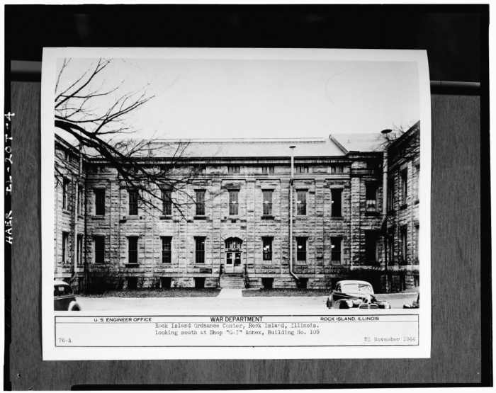 Photograph of a photograph in possession of Rock Island Arsenal Historical Office.