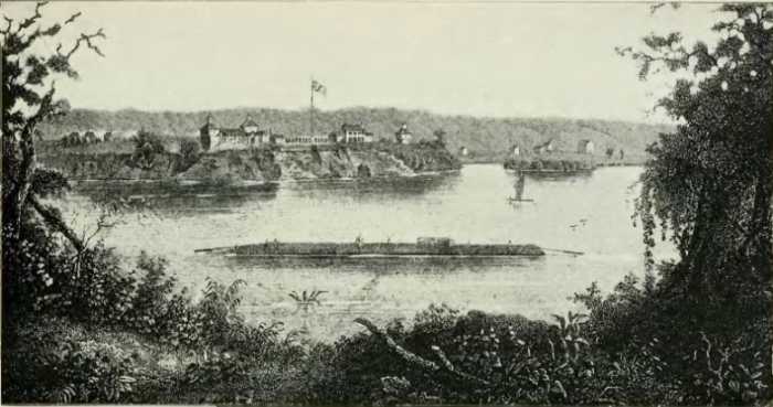 Old Fort Armstrong - Illustration in History of Iowa From the Earliest Times to the Beginning of the Twentieth Century - 1903