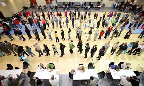 Long lines, which were unecessarily caused by Republicans trying to block and discourage voters, but this did not catch, and th poor and all types of Americans came out and voted in full force- reinstating Obama for the second time in the Presidentia