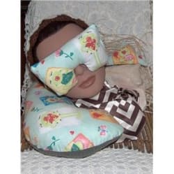 Hand-sewn eye mask; washable eye mask liner; neck pillow; and sachet luxury relaxation or travel set