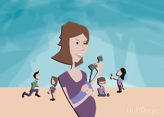 I had all the kids, plus I was pregnant and not feeling well. When we called and asked her to pick up her kids, she said she couldn't because it was her nanny's weekend off!