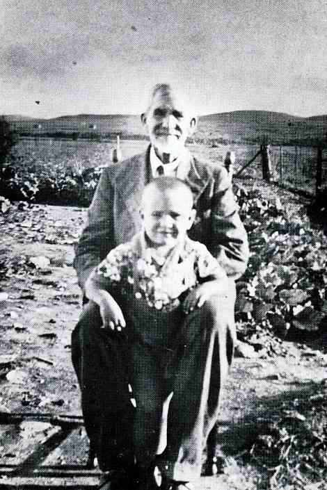 A very young Breyten Breytenbach with his father (I think?). Photo from "'n Seisoen in die Paradys." No caption in the book.