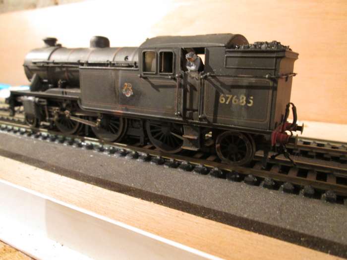 Class V3 2-6-2 tank loco 67685 stands on the Up passenger/parcels road ready to take. This is the driver's side...