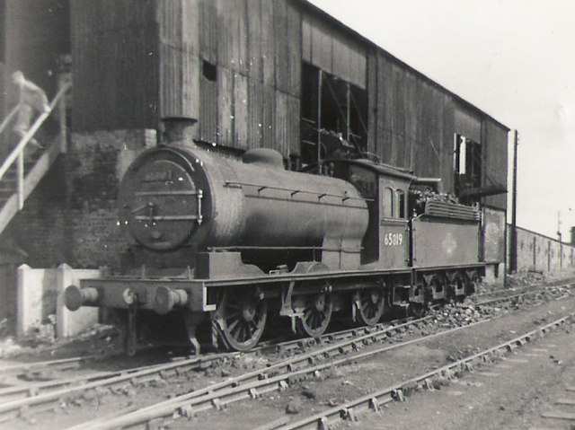 J27 65819 at the coaling stage, South Blyth (52F) allocated here possibly before 1950, and remained until May, 1967 when South Shed closed, probably going for scrap. There is no mention of being transferred to Sunderland (54A) or Hartlepool (51C)