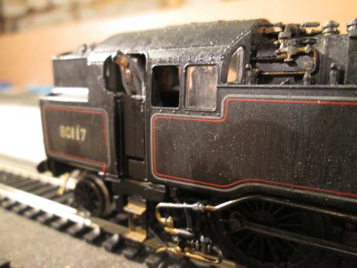 Close-up of the fireman. Five BR 4MT 2-6-4's were transferred direct from Brighton Works in 1955. Being so close to the North Sea didn't do much for the engines' paintwork! .