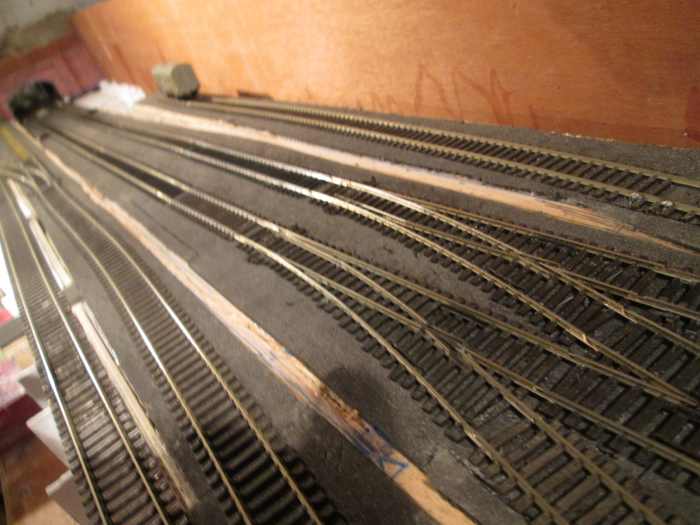 ... And the view down the incline shows the main running lines towards the bridge that carries the terminated single track branch