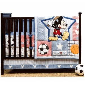 Up to Bat Disney Baby 4 Piece Mickey Mouse Crib Bedding Set available at a great price from Amazon.com