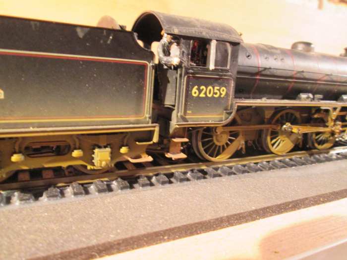 Peppercorn K1 2-6-0 62059 was allocated to Darlington shed (51A) between 1950-58 (the time-slot 'Ainthorpe Junction' is set in). This is one of the Hornby models of the locomotive, supplied as 'weathered', the effect amplified by 'tonal enhancement'.