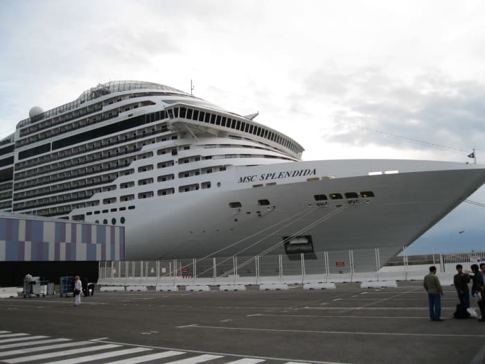 The cruise ship MSC Splendida on which we cruised the Western Mediterranean for 7 days last week before spending this week in Barcelona, Spain.