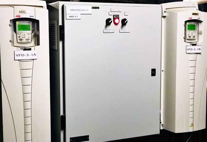 This dual VFD arrangement uses alternating VFDs on hourly basis and allows the other to cool down during rest cycle, thereby squeezing extra energy savings out of them, other then reducing motor hertz.