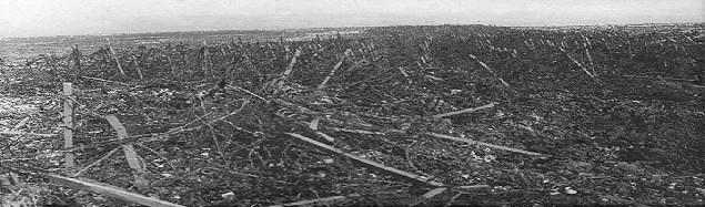 With the forest long destroyed, no man's land (between the two armies) consisted of mud, shell holes and miles of tangled barbed wire, flanked by machine guns, mortars and snipers.