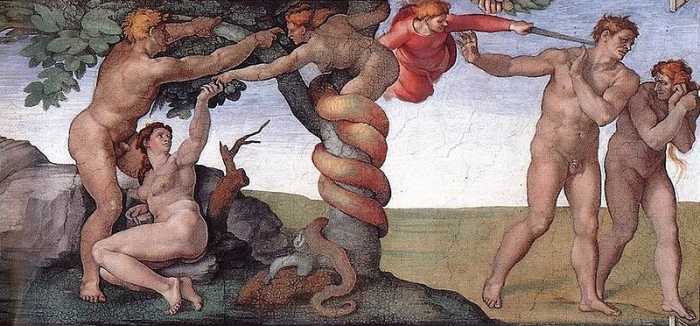 Artist: Michelangelo Buonarroti (14751564) vgl. Vatikanische Museen Online Source/Photographer: www.heiligenlexikon.de/Fotos/Eva2.jpg Transferred .. to Commons by User:Roberta F. This image is in the public domain due to its age ... its copyright h