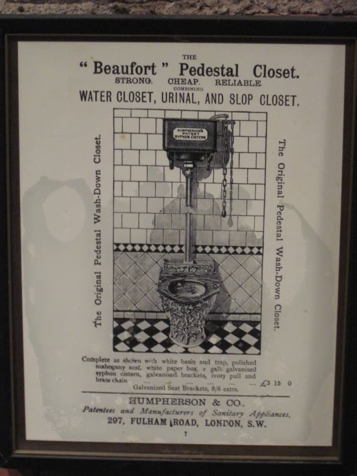 Photo of Ad for Thomas Crapper Toilet on Display at Seattle Washington's Underground Seattle