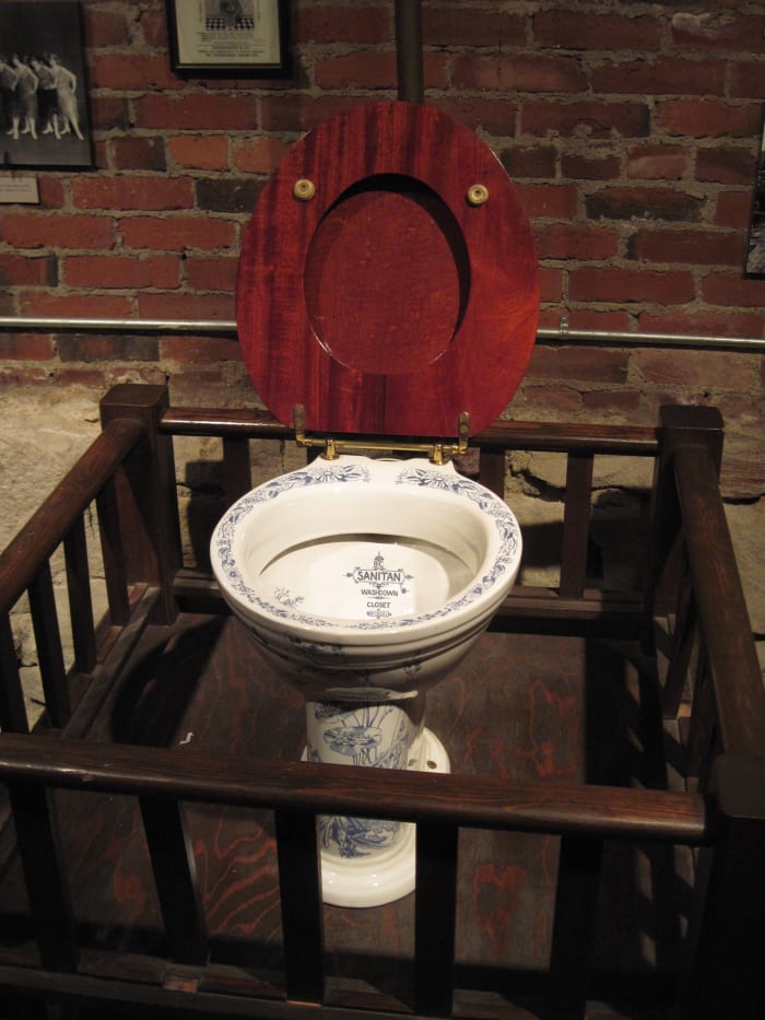 Original Thomas Crapper Toilet on Display at Seattle Washington's Underground Seattle