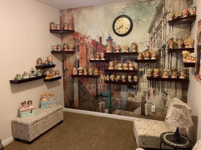 Update--10-21-2018--Brian and Leslie Rogers recently added to and updated their head vase display! Doesn't it look great?