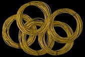 Gold canular coiled anklets fashioned in the 12th or 13th century from flat strips which were wound around a bundle of organic fibers. Over 100 anklets were removed from fold grave in Mapungubwe