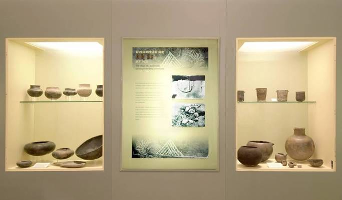 Some of the material culture of Mapungubwe, stone, clay, shell and glass pottery indicating the sophisticated technological advancement and creativity