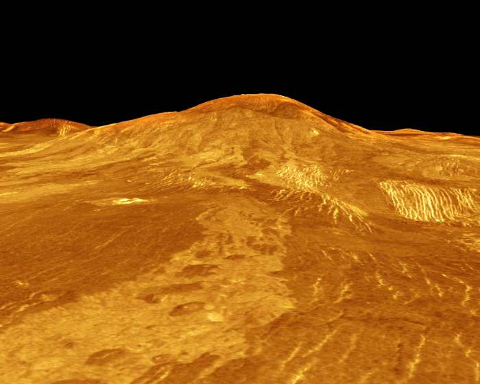 Sif Mons is a 2 km (6500 ft) high volcano, which covers an area approximately 300 km (180 miles) in diameter. It is noted for its extensive lava flows, some covering a distance of more than 100 km (60 miles) from the summit