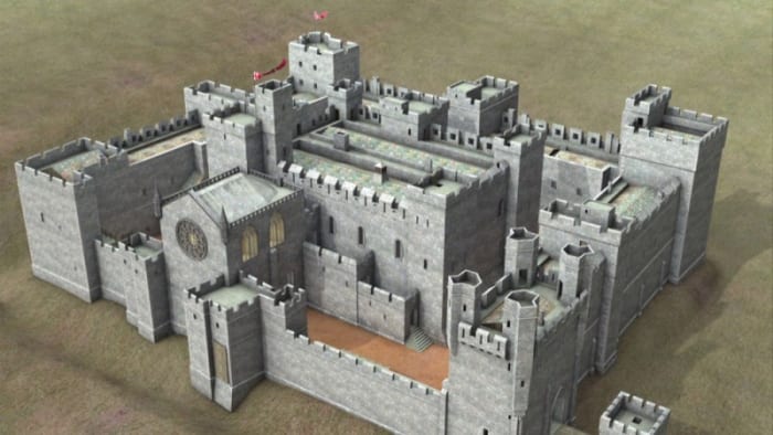 Middleham Castle reconstruction shows the layout of a palace, which was how the site was developed by the time it came into the hands of erstwhile friend and namesake Richard Duke of Gloucester - later King Richard III