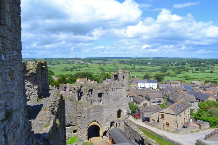 Middleham Castle to the south of the town - west is the road up to Coverdale, north to Leyburn, east to Bedale and Ripon