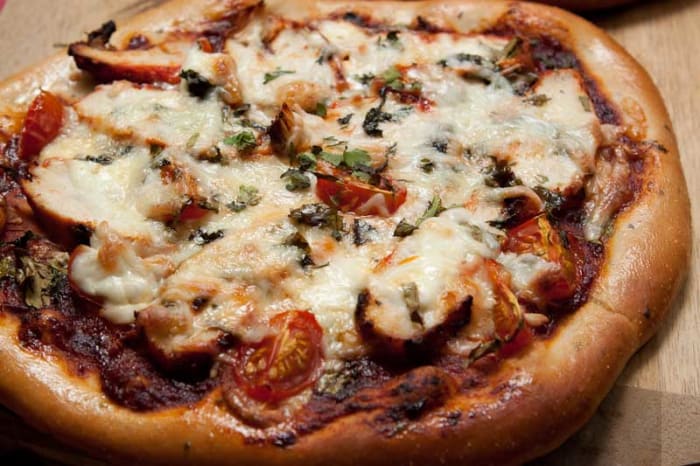 This Pizza dough is light and stretchy, but most importantly it is full of flavour from the garlic and mixed herbs.