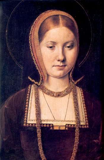 Portrait of a young Catherine of Aragon by Michael Sittow c. 1502. Catherine was considered a great beauty at the time and by Henry VIII.