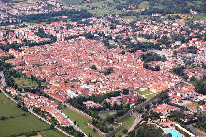 Sansepolcro, aereal view - The city lies in the upper Tiber valley, in the province of Arezzo
