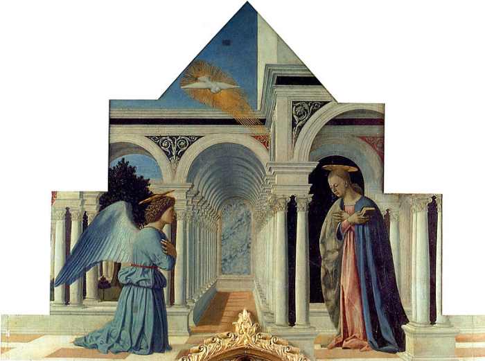 Piero Della Francesca, Polyptych of Perugia - Announciation (1460-1470), Urbino Galleria Nazionale dell'Umbria