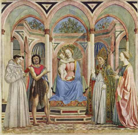 Domenico Veneziano, Pala s Santa Lucia de' Magnoli (1445), Florence Galleria degli Uffizi