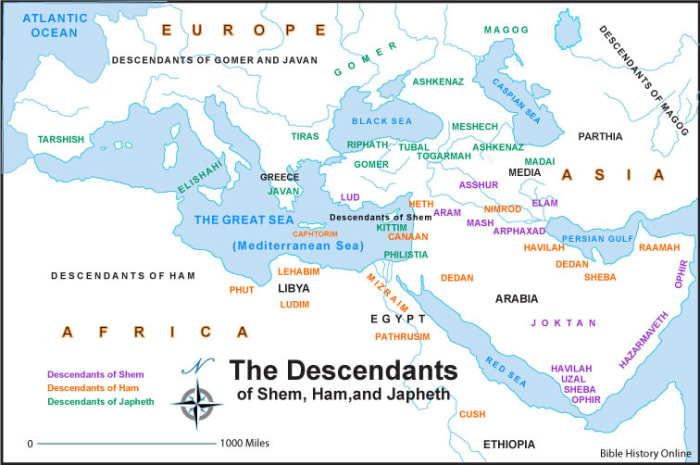 If you look at a map of the Table of Nations, you'll notice that Japheth's children occupy European countries.