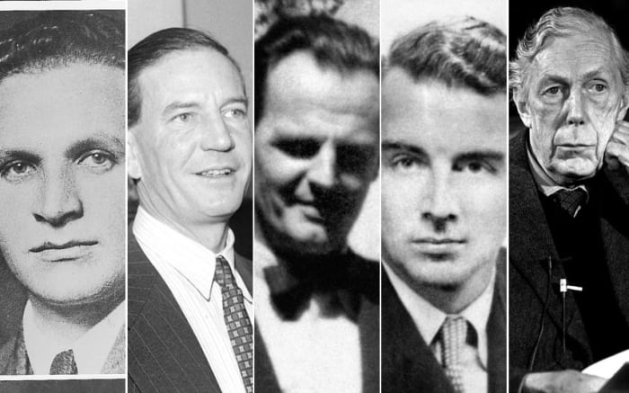 The 'Cambridge Five': Arnold Deutsch the NKVD recruiter in 1930s Cambridge, Kim Philby, Donald MacLean, Guy burgess and Anthony Blunt