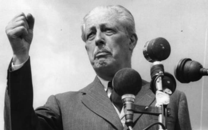 Harold MacMillan at the hustings, affectionately dubbed 'Supermac' by the British Press. He was popular, one of the Left's favourite Tories