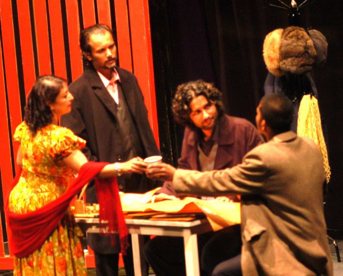 Scene from Les Justes produced and performed by Aarohan Theater Group, Nepal