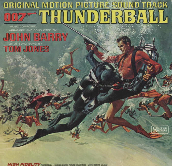 James Bond 007 "Thunderball" United Artists Records UAL 4132 12" Vinyl Record (1965) John Barry Original Motion Picture Soundtrack