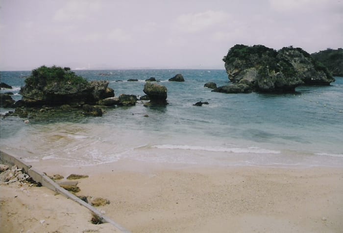 The public beach during the off-season, Ikei Island, just off Okinawa's east coast accessible by the causeway.