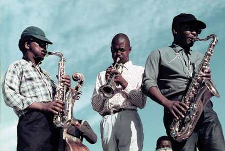 Danayi Dlova, Duke Ngcukana and Cups Nkanuka. Photo from Keeping Time 1964–1974: The Photographs And Cape Town Jazz Recordings