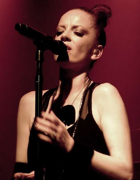 Singer Shirley Manson performing live in 2012.