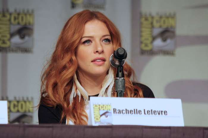 Rachelle Lefevre at a 2013 Comic-Con panel for the TV show Under the Dome.
