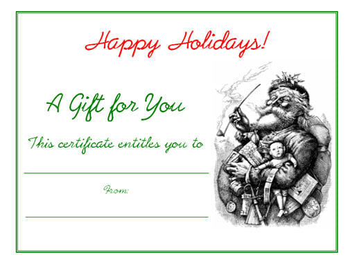 Click the "Free Printable Holiday Gift Certificates" link to the left to access this and three other free printable Christmas and Hanukkah gift certificates