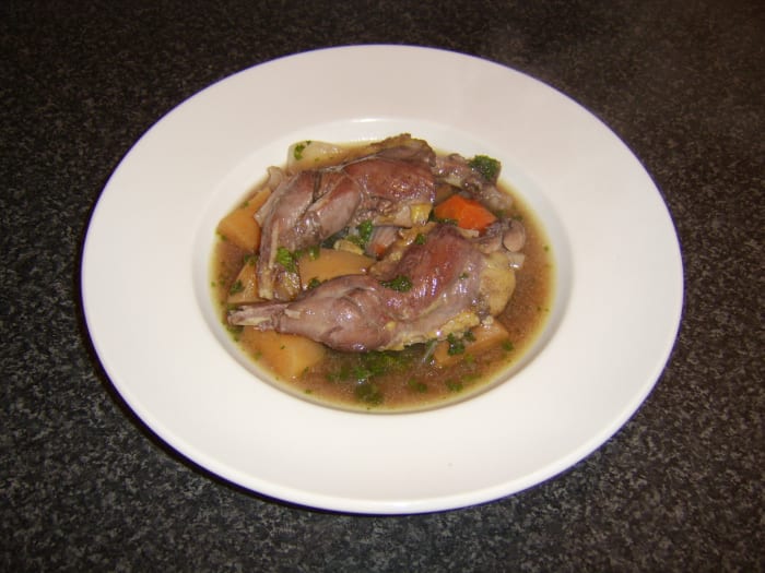 These pheasant legs were made to be a direct substitute for chicken in the otherwise classic French peasant dish, "Coq au Vin"