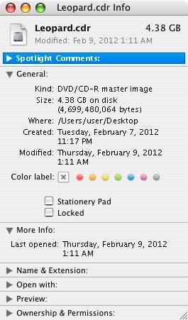 When you finish, the resulting disc image should have a size similar to mine in the above screenshot