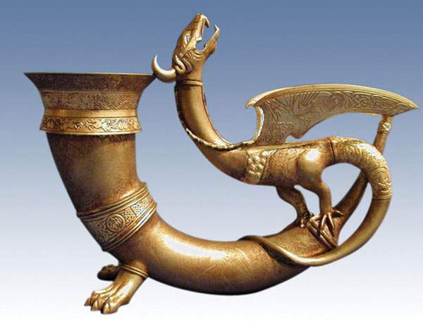 Dragon drinking horn from the animated 'Beowulf starring a physically enhanced Ray Winstone as Beowulf and Angelina Jolie as Grendel's mother