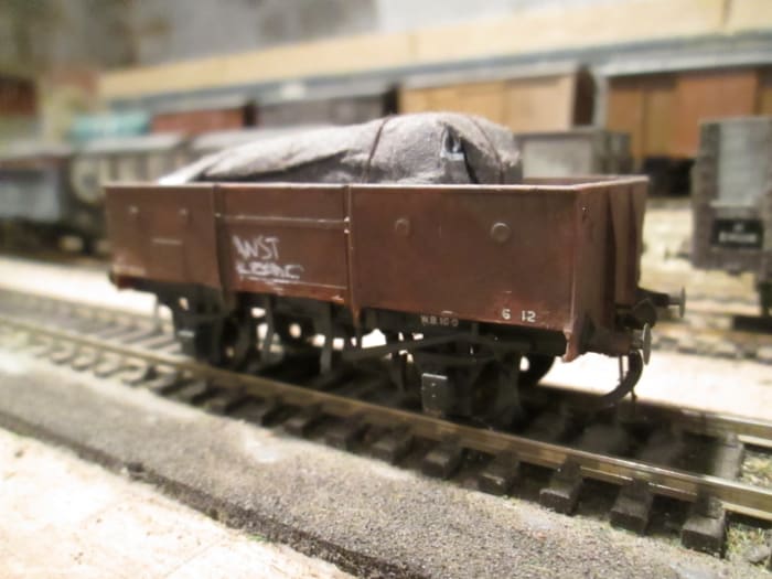 Another one of the 13 ton steel opens (Parkside) with tarpaulined 'load' - many were built to the same drawings by British Railways