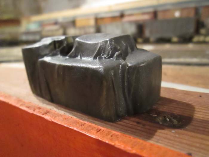 Wholly tarpaulined resin cast load for open wagons (Hornby, part of a set of 3,, painted dark grey Humbrol 67)