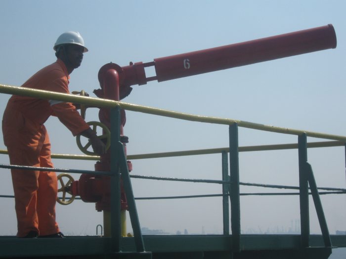 FOAM / FIRE MONITORS - USED FOR PROTECTION AND FIRE FIGHTING OF THE CARGO TANK AREAS USING THE FIXED FOAM SYSTEM.