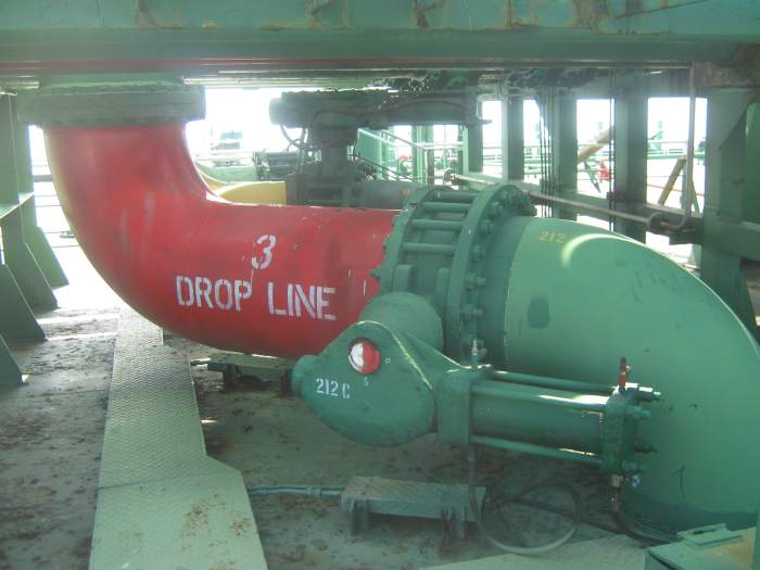 DROP LINES / VALVES - USED ONLY WHEN LOADING THE CARGO IN THE SHIP'S TANKS