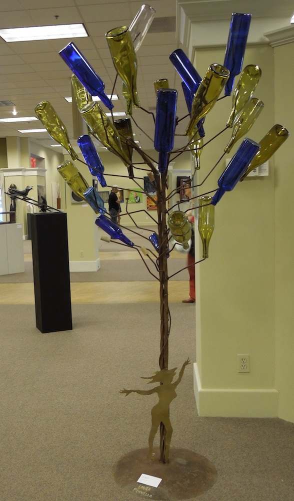 "Spirit Catcher" by Laura Mennella, made with metal, glass, and cork